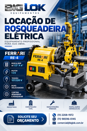 Aluguel de Rosqueadeira Elétrica 1/2” a 4” | BIG LOK